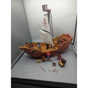 Playmobil Red Serpent Pirate Ship 5618 Not Complete Missing Stuff..